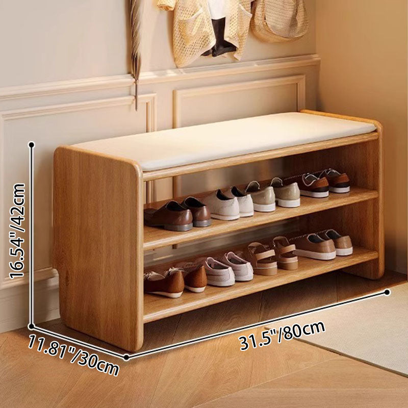 Modern Solid Wood Shoe Bench
