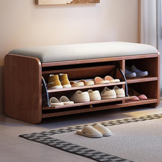 Contemporary Linen Shoe Bench