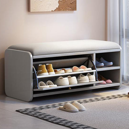 Contemporary Linen Shoe Bench
