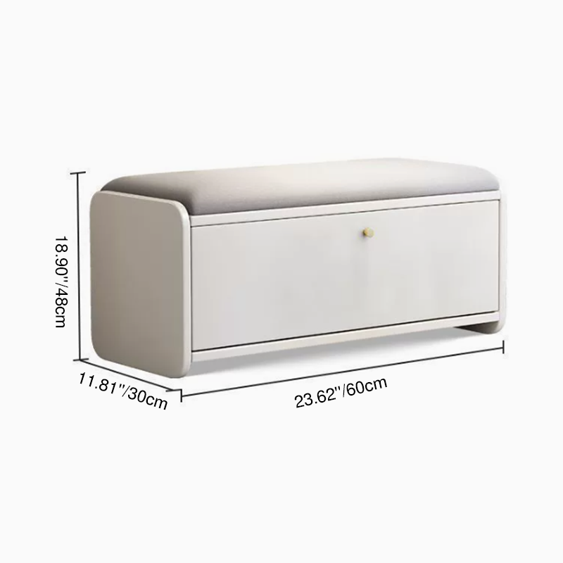 Contemporary Linen Shoe Bench