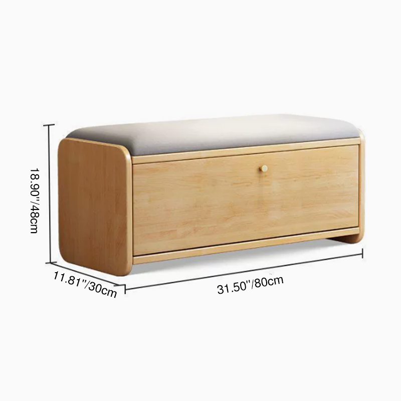 Contemporary Linen Shoe Bench