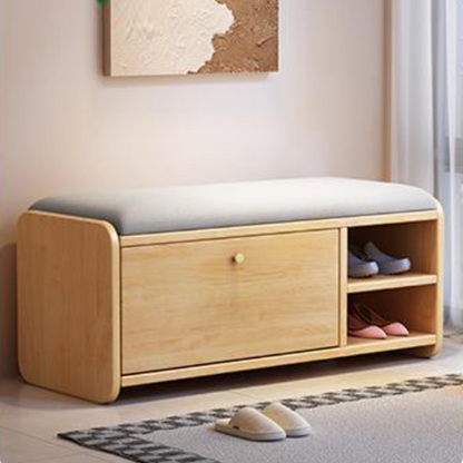 Contemporary Linen Shoe Bench