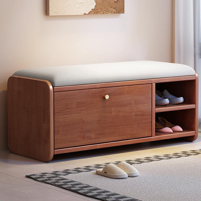 Contemporary Linen Shoe Bench