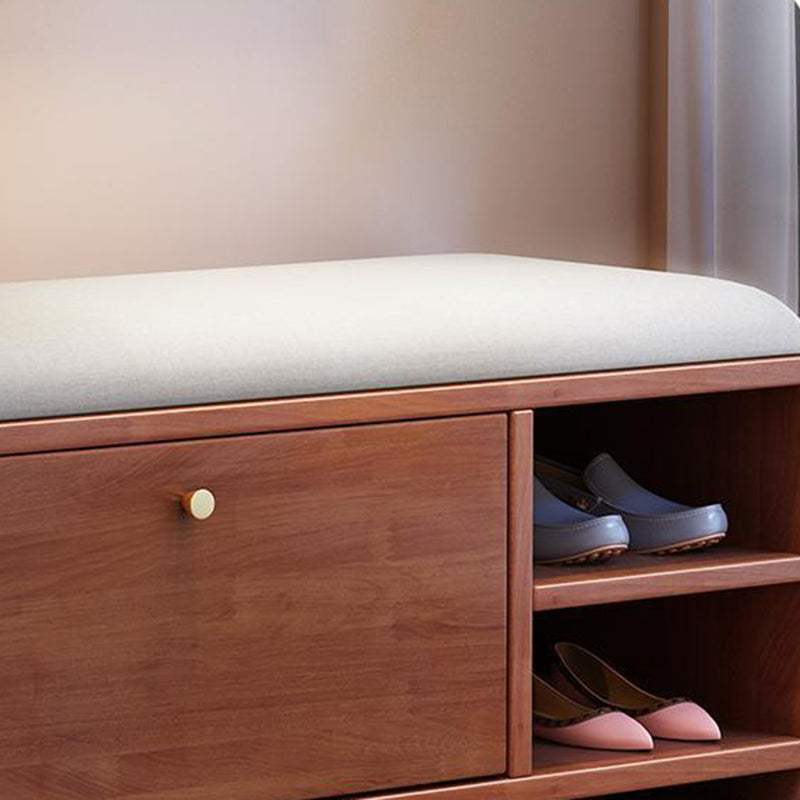 Contemporary Linen Shoe Bench