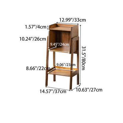 Traditional Japanese Square Bamboo Bookshelves 3/4/5 Tier For Living Room