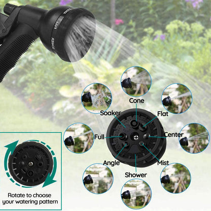 Expandable Garden Hose 100ft with 8 Spray Nozzle