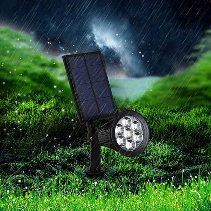 Solar Landscape Spotlight, 9-Color LED, Adjustable