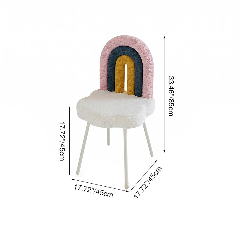 Contemporary Fabric Iron Vanity Stool