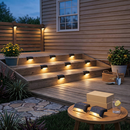 16 Pack Outdoor Solar Deck Lights, Warm White