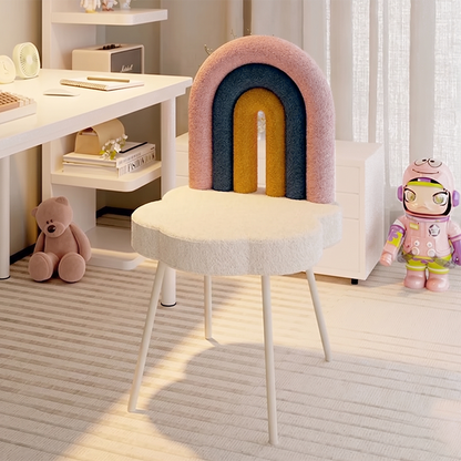Contemporary Fabric Iron Vanity Stool