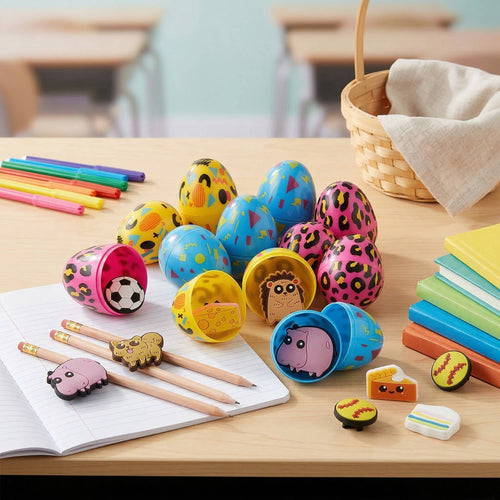 Easter Eggs with Pencil Charms, 24 Pc