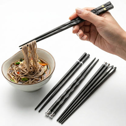 Non-Slip Japanese Alloy Chopsticks, 5 Pairs