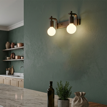 Modern Minimalist Round Iron 2-Light Wall Sconce Lamp