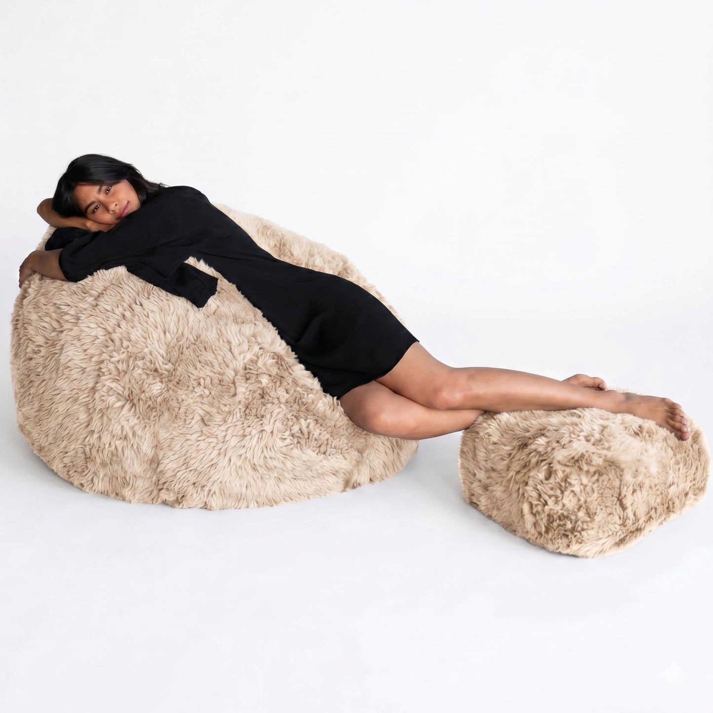Ultra Soft Faux Fur Bean Bag Cover, Unfilled