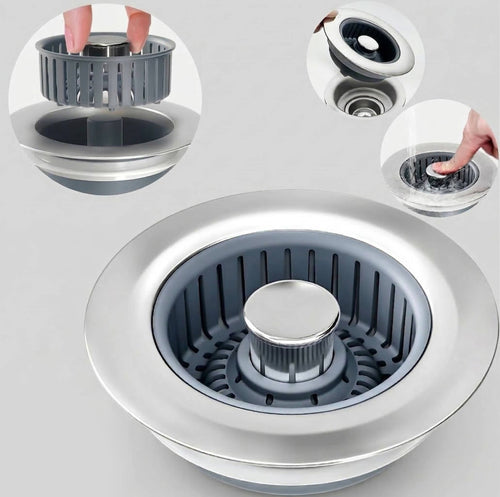 Sink Drain Strainer with Anti-Clogging Basket