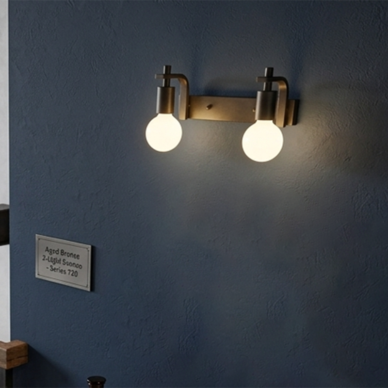Modern Minimalist Round Iron 2-Light Wall Sconce Lamp