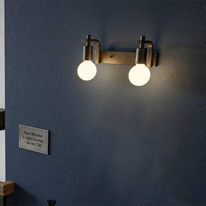 Modern Minimalist Round Iron 2-Light Wall Sconce Lamp