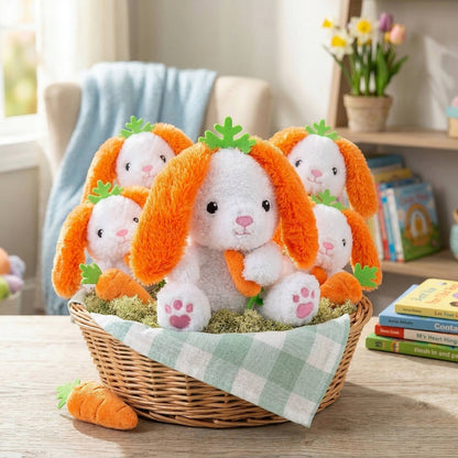 Plush Easter Bunny with Carrot Ears, 6 Pc