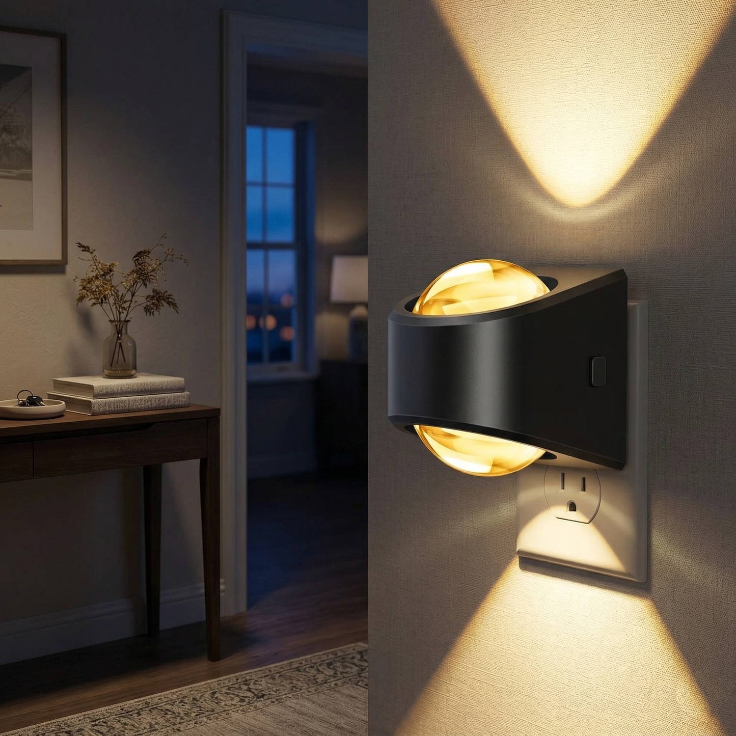 Plug-In LED Projector Night Light, Soft White (2 Pack)