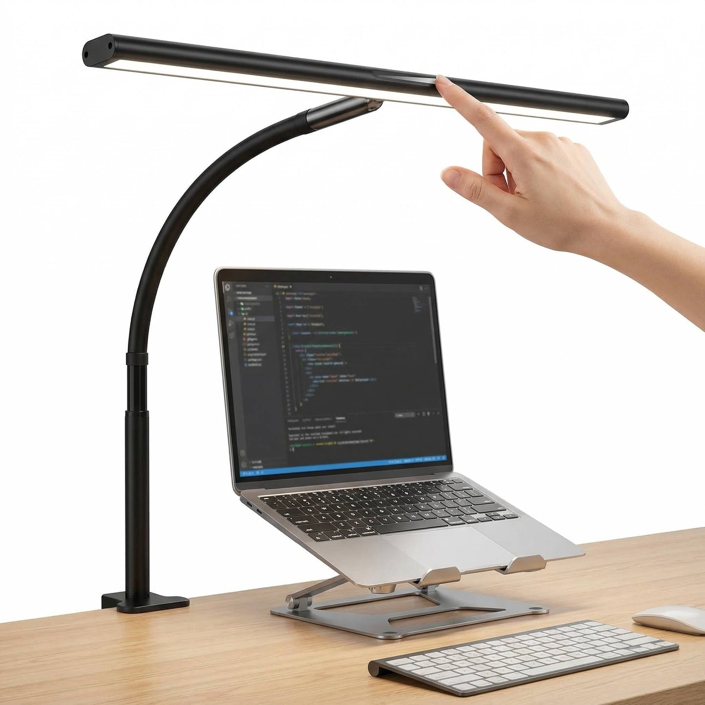 LED Desk Lamp, Eye-Friendly Dimmable Gooseneck