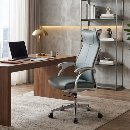 Executive High-Back Leather Office Chair