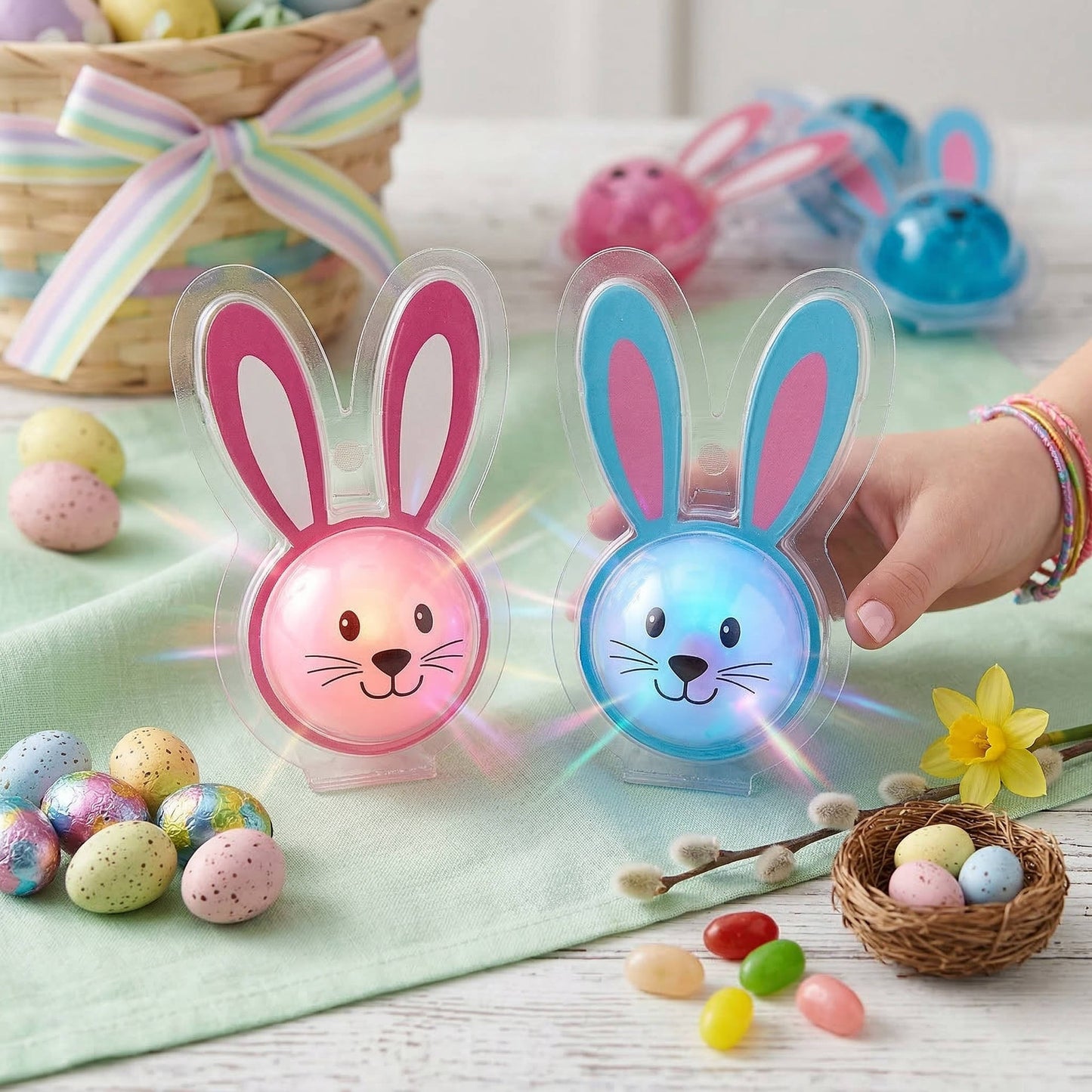 Light Up Bunny Bouncy Balls, 12 Pc