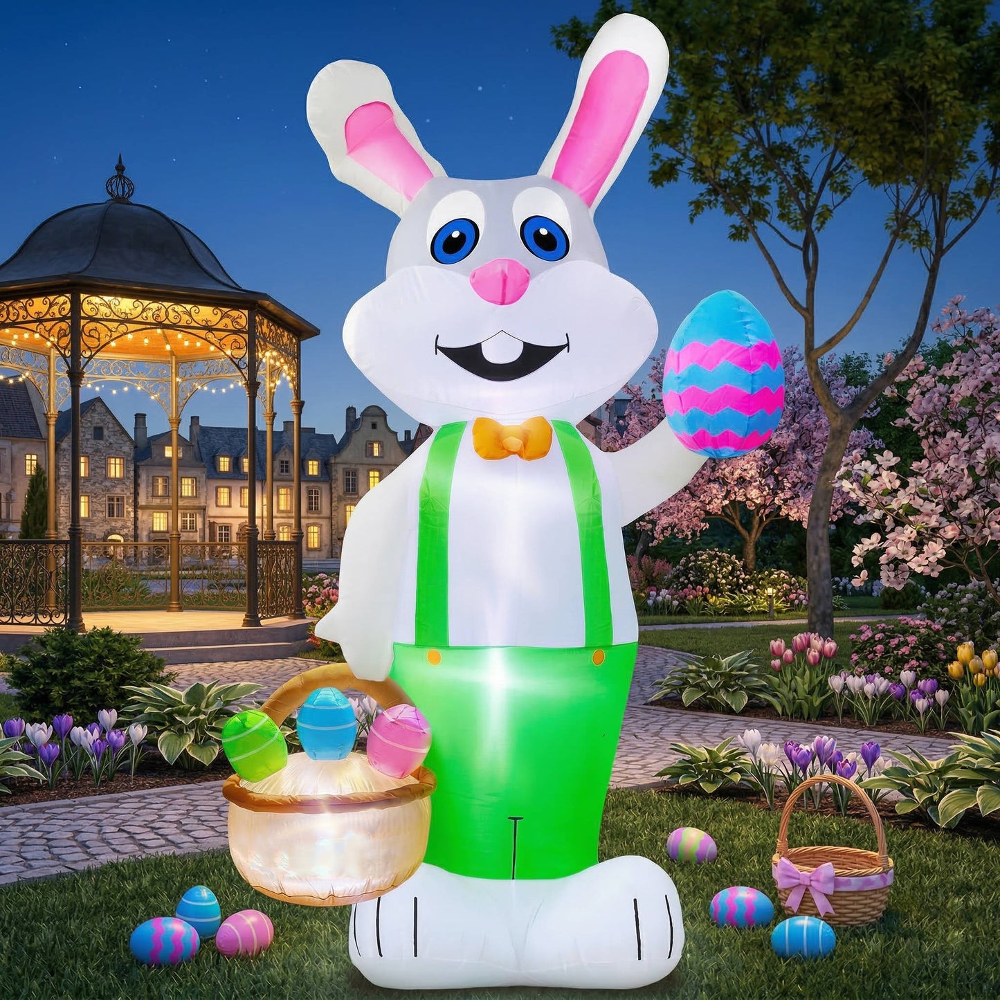 8FT Giant Easter Bunny Inflatable Decoration