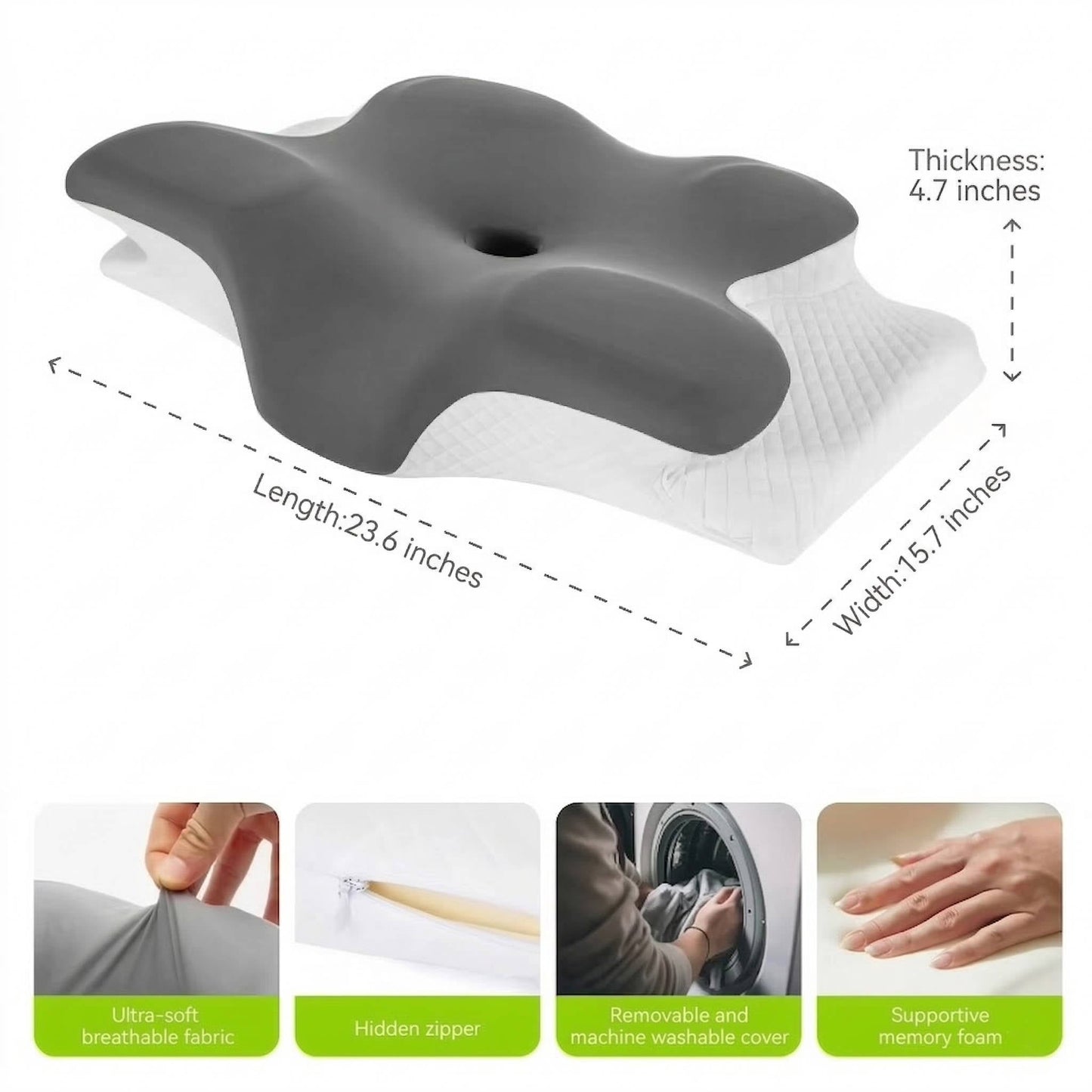 Cervical Memory Foam Neck Pillow
