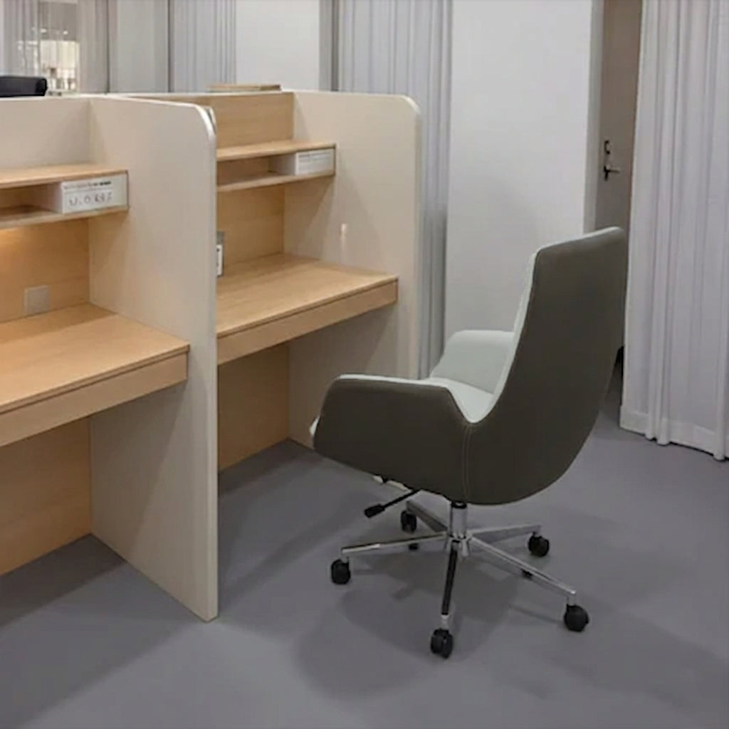 Mid-Back Leather Swivel Desk Chair