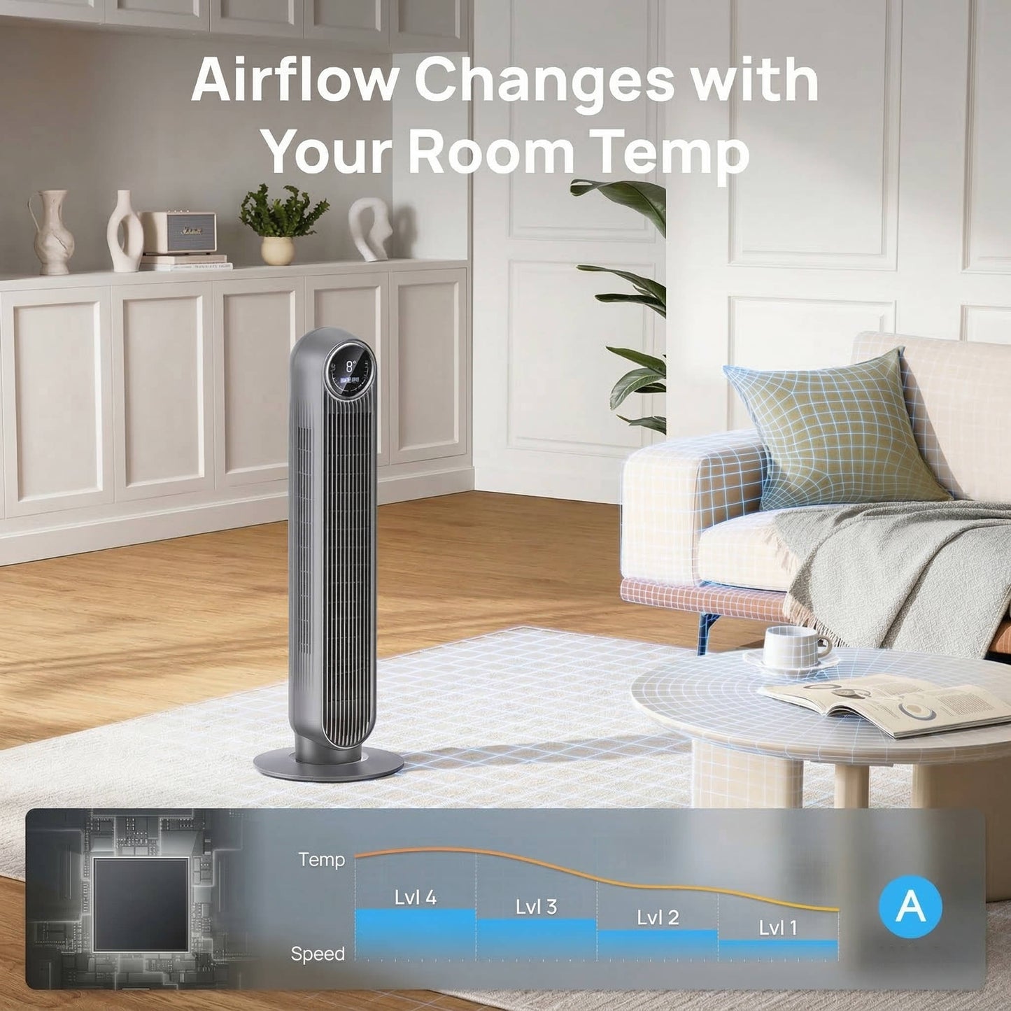 Portable AC Bladeless Air Cooler Tower Fan
