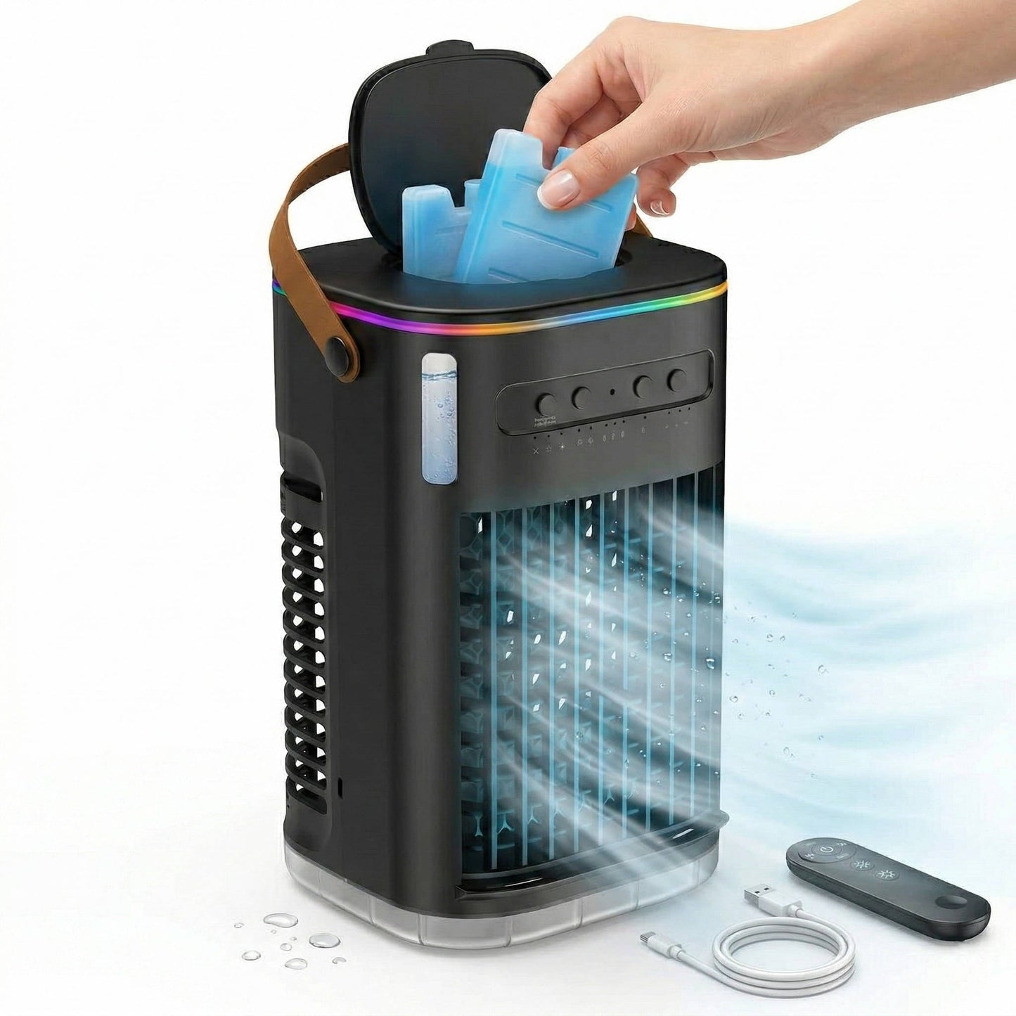 Portable Evaporative Air Cooler with Remote, 1.2L
