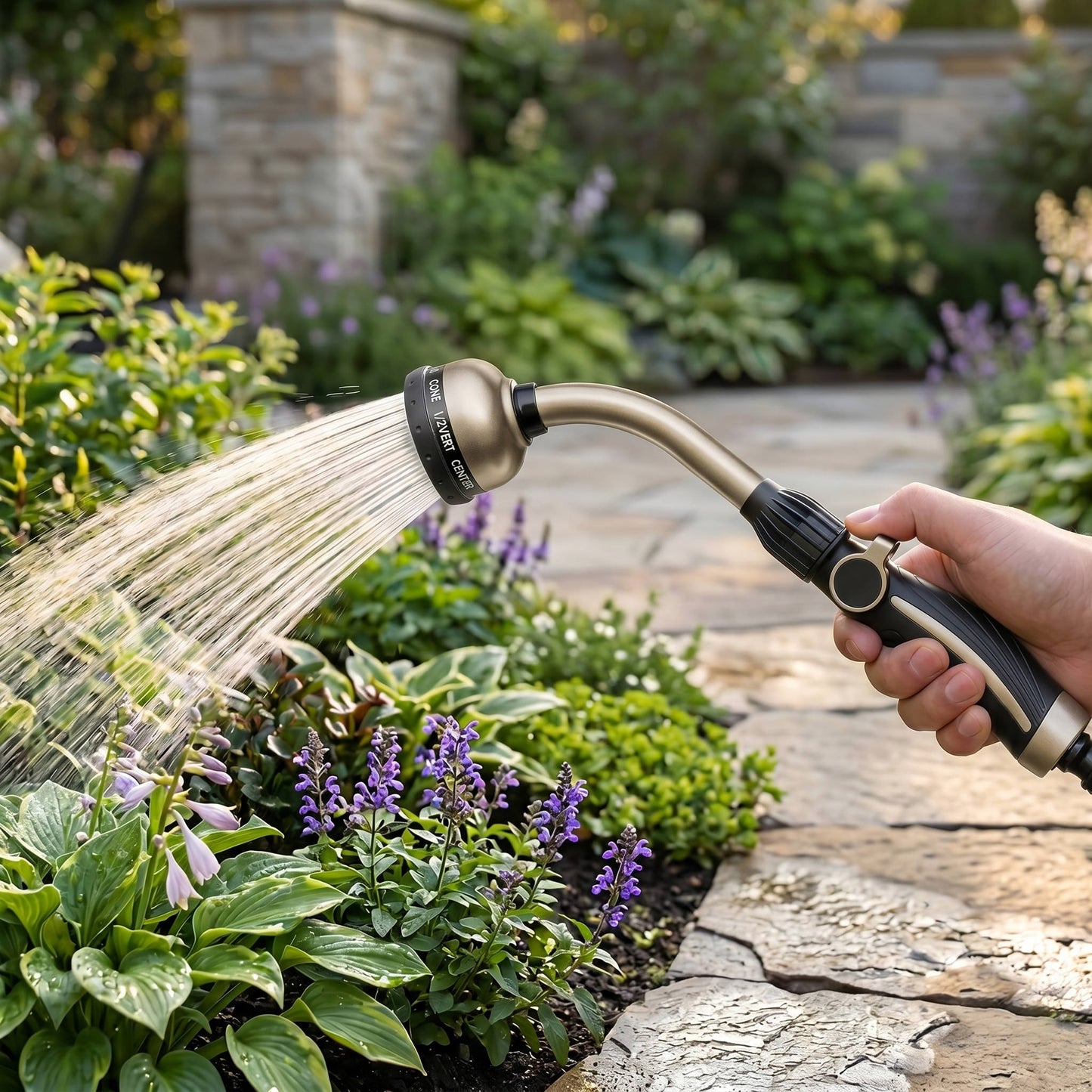 Metal Garden Watering Wand, 15 Inch, 10 Patterns
