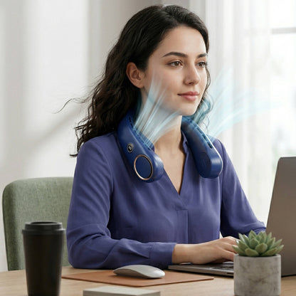 Portable Neck Fan, Hands-Free Bladeless Wearable