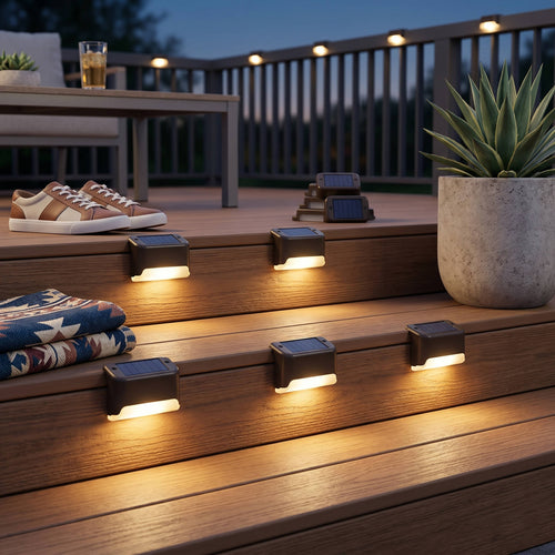 16 Pack Outdoor Solar Deck Lights, Warm White