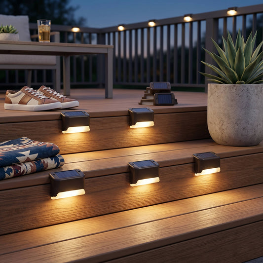 16 Pack Outdoor Solar Deck Lights, Warm White