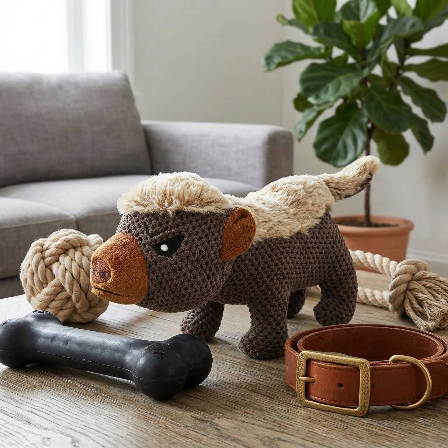 Tough Plush Dog Toy for Aggressive Chewers, Large