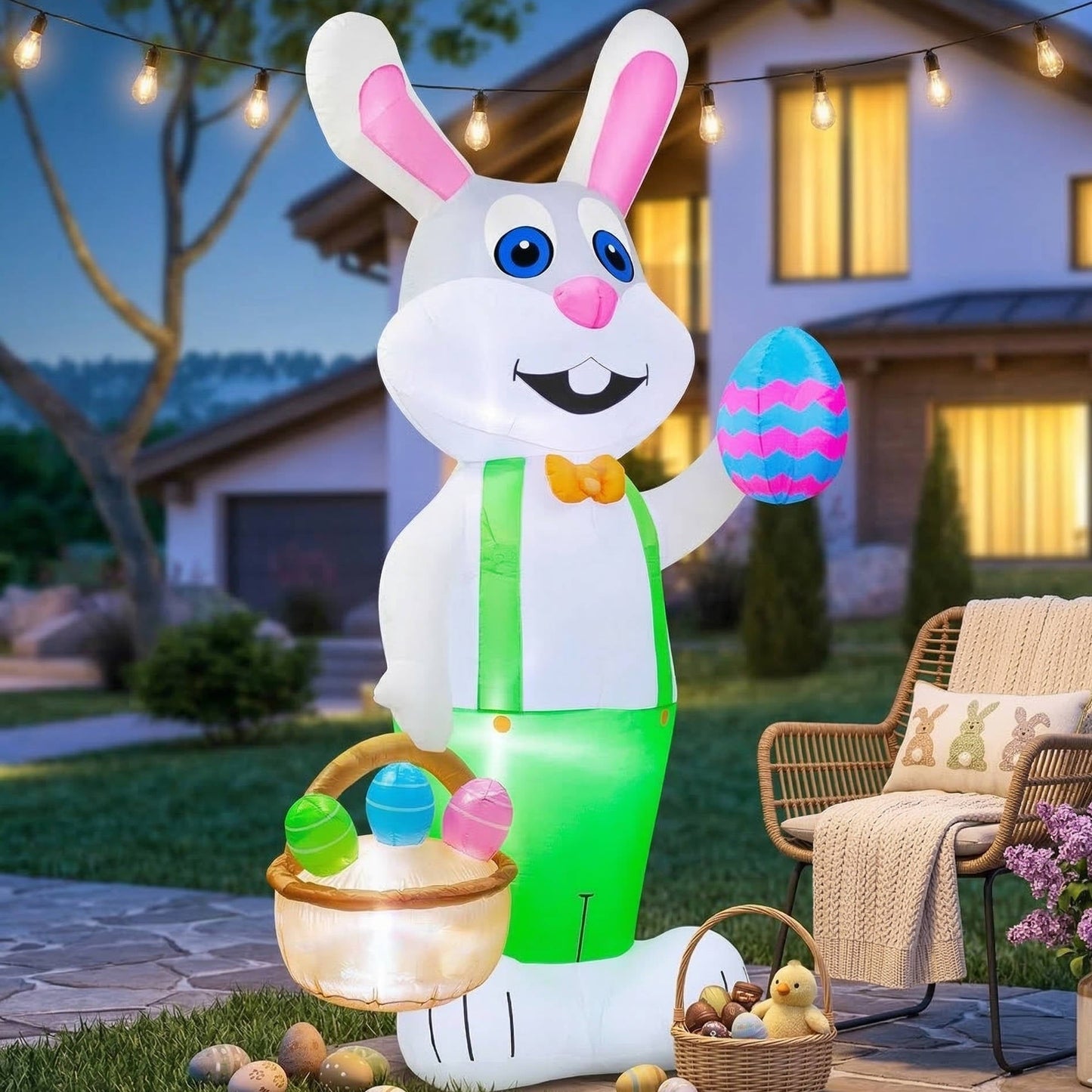8FT Giant Easter Bunny Inflatable Decoration