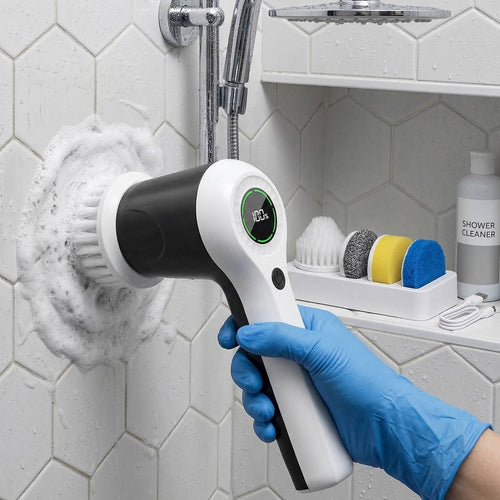 Cordless Electric Spin Scrubber, 6 Brush Heads