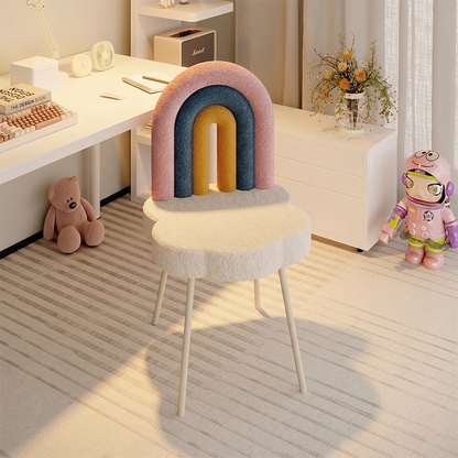 Contemporary Fabric Iron Vanity Stool