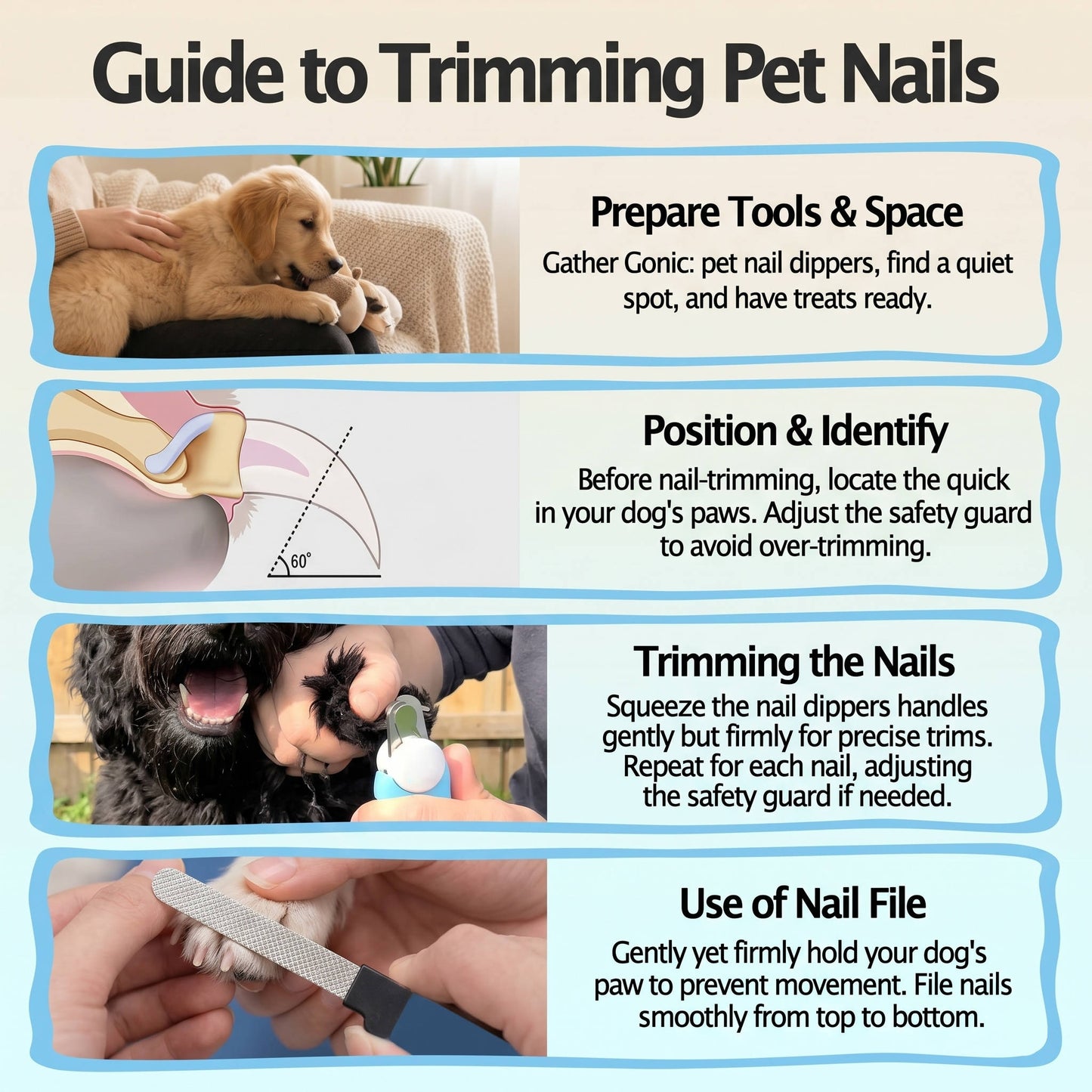 Pet Nail Clippers with Safety Guard & File