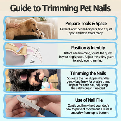 Pet Nail Clippers with Safety Guard & File