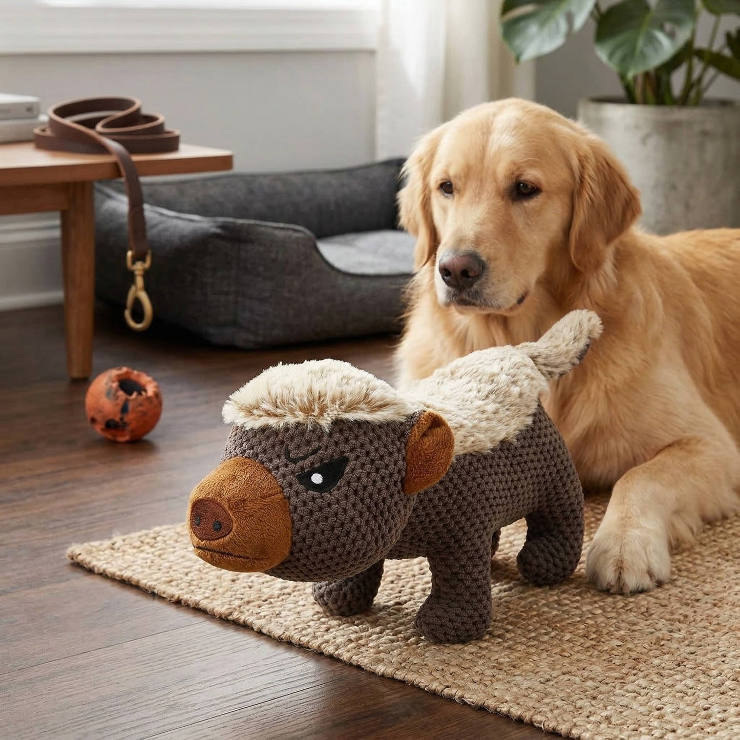 Tough Plush Dog Toy for Aggressive Chewers, Large