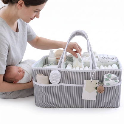 Large Baby Diaper Caddy Organizer Tote Bag