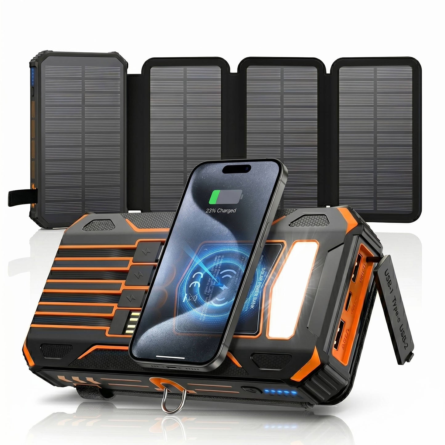 48000mAh Solar Power Bank, 15W Wireless Charger