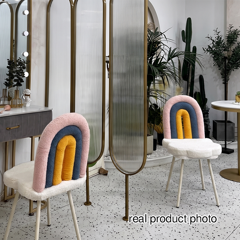 Contemporary Fabric Iron Vanity Stool