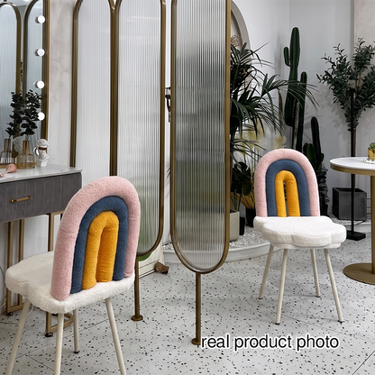 Contemporary Fabric Iron Vanity Stool