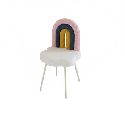 Contemporary Fabric Iron Vanity Stool