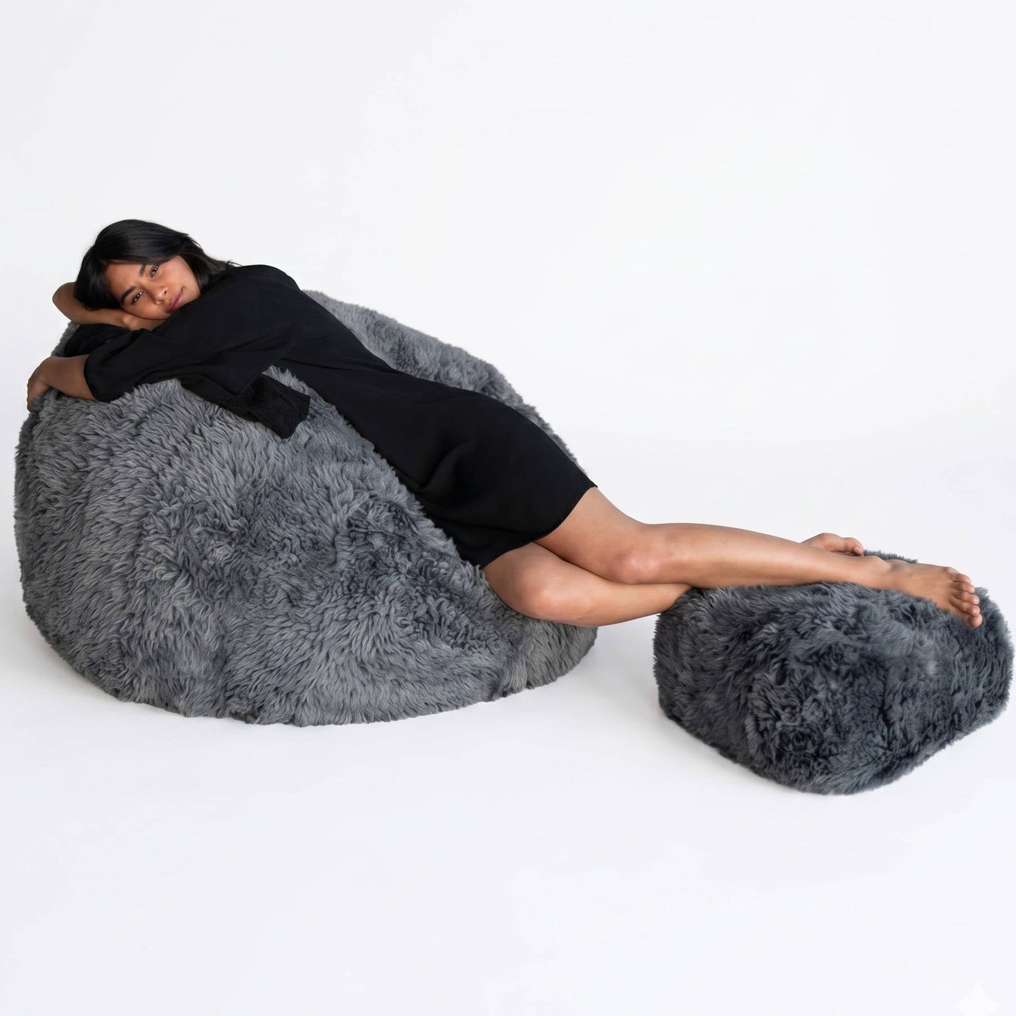 Ultra Soft Faux Fur Bean Bag Cover, Unfilled