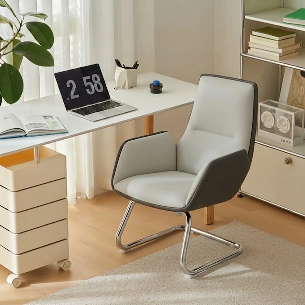 Wraparound Leather Mid-Back Office Chair