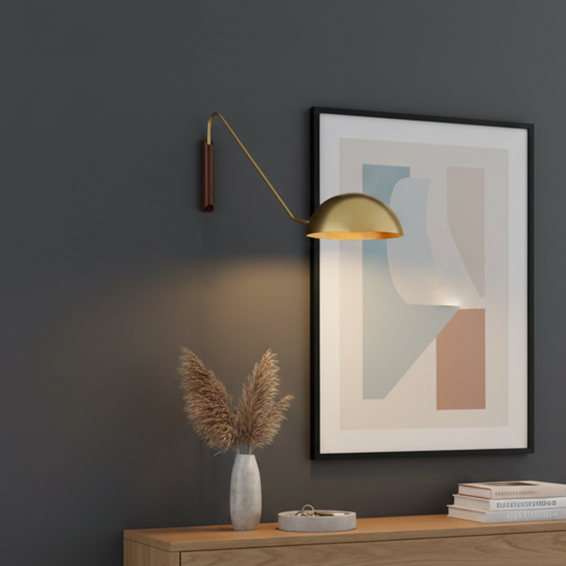Industrial Hemisphere Iron 1-Light Wall Sconce Lamp